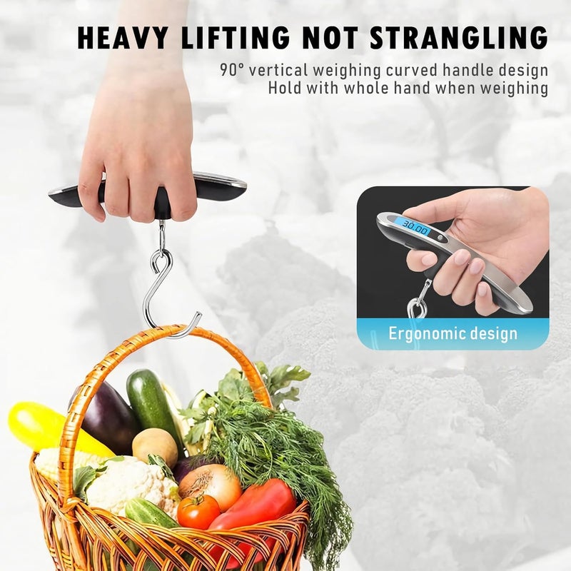 Casbomy Luggage Scale, New 2.0 Portable Digital Suitcase Weight Scale with USB Charging, 110 Lb/50kg Luggage Scale with Hook, Travel Scale for Travel, Household and Outdoor - Image 3